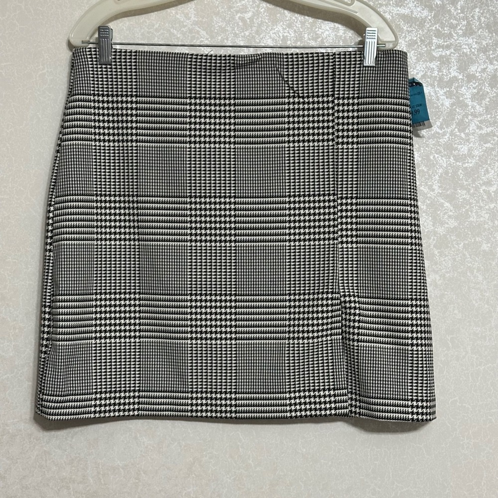 Rachel Zoe Houndstooth Glen Plaid Mini Skirt Black & White Academic NWOT‎ 10